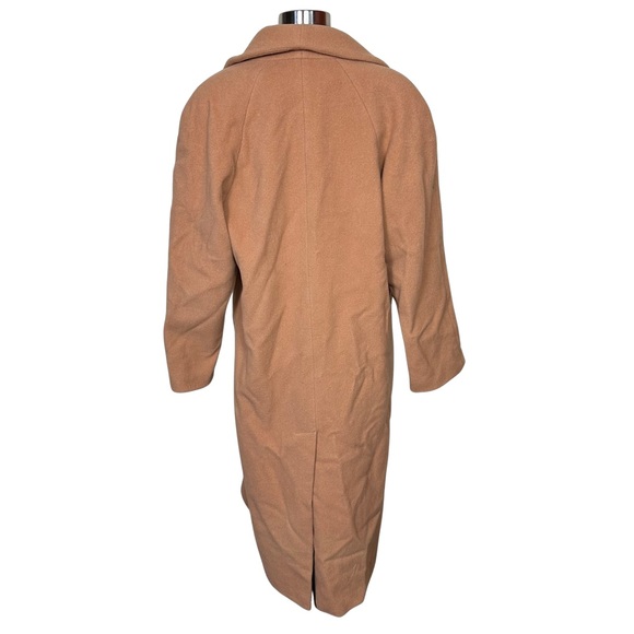 Vintage Julia Klein Wool Camel Tan Longline Trench Winter Neutral Coat Size 12 - Picture 7 of 11